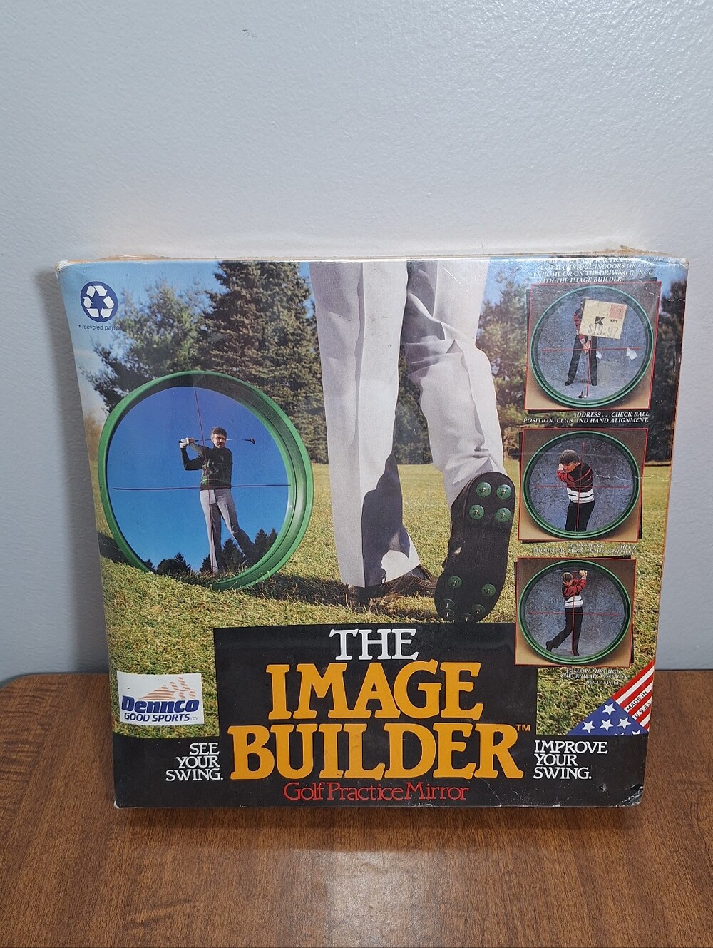 NOS Vtg 90s Image Builder Golf Practice Mirror Dennco Sports Factory Sealed